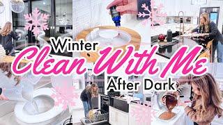 WINTER CLEAN WITH ME AFTER DARK  CLEANING MOTIVATION  NIGHTTIME CLEANING ROUTINE  MELINA BROOK