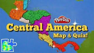 Central America Map Super Fun Educational Play-Doh Puzzle + Country Quiz