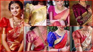 20 Beautiful Puff Sleeves Blouse Designs For Pattu Sarees  New Designer Blouse Design 2022
