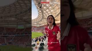 Reaksi Bahagia Azizah Salsha Melihat Assist Lemparan Arhan Membuat Sandy Walsh Cetak Gol Vs Jepang