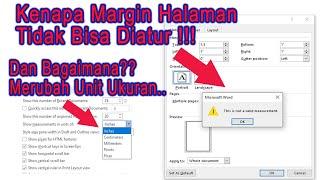 Kenapa Margin Halaman Ms Word Tidak Bisa diatur ? Bagaimana Merubah Unit Ukuran Penggaris  ruler.