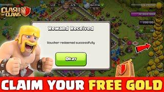 CLAIM FREE GOLD VOUCHER BY SUPERCELL IN CLASH OF CLANS   DONT MISS OUT