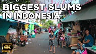 Biggest SLUM in INDONESIA - Walking Tour Senen Jakarta Pusat 4K