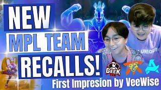 SINO ANG MAY PINAKAPASABOG NA RECALL?  VEEWISE FIRST IMPRESSION ON THE NEW MPL TEAM RECALLS