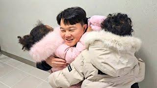 Korean Dad Surprises Kids in His Last Week in Korea. Kids have no idea