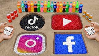 Coca-Cola & Mentos vs TikTok Instagram Facebook YouTube Logos mit Orbeez  Beste Experimente