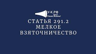 Статья 291.2 УК РФ мелкое взяточничество с видами наказания и примечанием к ст. 291.2 УК РФ.