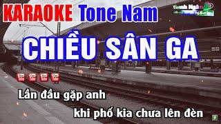 Chiều Sân Ga Karaoke Tone Nam Bolero  Nhạc Sống Thanh Ngân