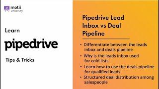 Pipedrive Lead Inbox vs Deal Pipeline