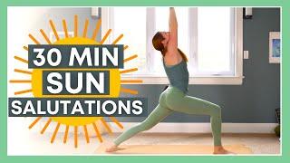 30 min Sun Salutations Yoga - Strength Balance & Flexibility