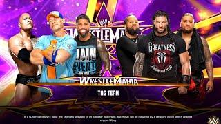 Cena + Rock + Jey vs. Roman + Jimmy + Solo  3v3 Tag Team Match  WWE 2K24