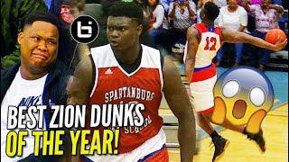 Zion Williamson IS UNREAL TOP DUNKS OF SENIOR YEAR WINDMILLS 360s BETWEEN THE LEGS NOT Human
