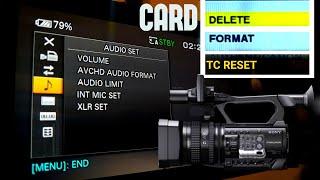 Sony nx100 camera card delete & card format  TC Reset