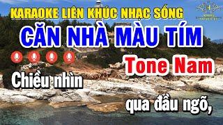 Karaoke Liên Khúc Nhạc Trữ Tình Bolero Tone Nam  Tuyển Chọn Những Bài Dễ Hát - Căn Nhà Màu Tím