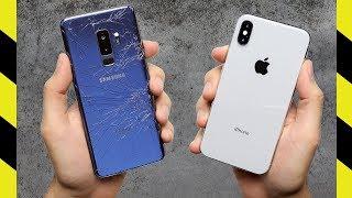 Galaxy S9+ vs. iPhone X Drop Test