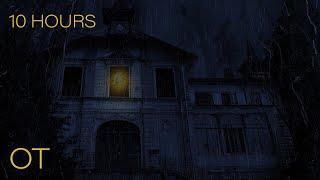 Spooky Stormy Night at a Haunted House  Thunder & Rain Sounds w Outdoor Ambience  10 HOURS