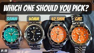 Which Seiko 5 Sports should you pick? 38mm vs 42.5mm vs DressKX vs GMT