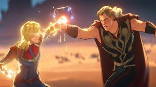 Thor Vs Capitán Marvel - Escena Pelea Épica - What If...? 2021 CLIP HD LATINO