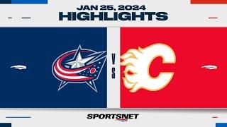 NHL Highlights  Blue Jackets vs. Flames - January 25 2024