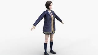 Japanese High School Girl 0001 3D Model