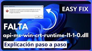 Error falta api-ms-win-crt-runtime-l1-1-0.dll en el equipo  Cómo arreglarlo  3 soluciones  2023