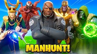 NICK FURY vs VILLAINS Fortnite Manhunt