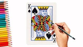 Spade king card drawing  poker cards King drawing  Pokar game