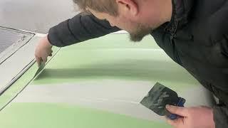 How to put on bondo polyester on a complete panel. Making a car strait. Bondo on epoxy.