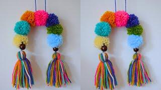 You will love making this Rainbow Yarn wall Hanging  Home decor ideas  Wall Decor Ideas