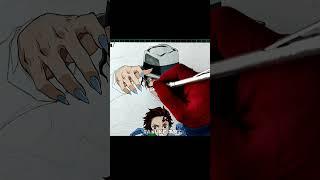 Drawing Tanjiro Muzan  Demon Slayer  Kimetsu no Yaiba #shorts #tanjiro #demonslayer #anime