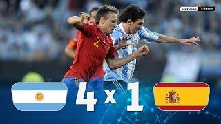 Argentina 4 x 1 España show de Messi ● Amistoso 2010 Resumen y Goles HD