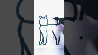 Cat drawing from 4×4 dots easy step by step  How to draw a Cat easy  #shorts