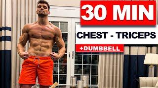 30 MIN Perfect Chest & Tricep Workout at Home  Maximum Gain - Day 1  velikaans