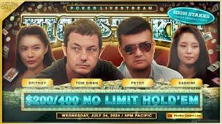 Tom Dwan Britney Peter Sashimi Ryan Feldman & Steve SUPER HIGH STAKES $200400