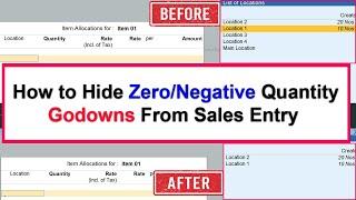 How to Remove Zero Quantity Godowns From Godown Selection List In TallyPrime.