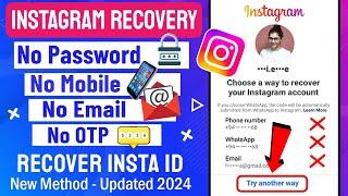 How to Recover Hacked Instagram Account 2024  Hacked Instagram Account Recovery 2024  insta id ig