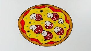 Cara menggambar pizza  Belajar menggambar dan mewarnai kue