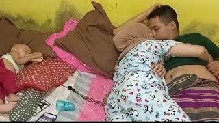 sweet romantic husband with wife while looking at phone in the morning romantic couple 