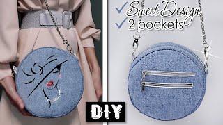 Lovely DIY Purse Bag Denim Tutorial Shiny Rhinestones ASMR With Relax Sounds