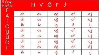 5. Grup Harflerinden İki Ses  ile Hece Okuma - 5. Grup Sesler Hece Tablosu