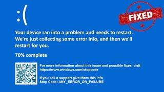 Your device ran into a problem and needs to restart - Windows 10 Blue Screen Error- Fix