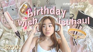 $2000 BIRTHDAY WISHLIST HAUL 𖦹ׂ ₊˚ dyson airstrait hermes bracelet sonny angels + yesstyle haul