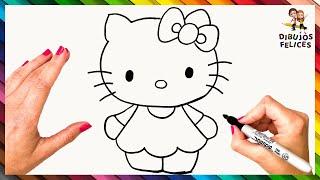 Cómo Dibujar A Hello Kitty Paso A Paso  Dibujo Fácil De Hello Kitty