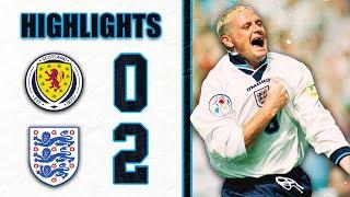 Scotland 0-2 England  Paul Gascoigne Scores Classic Euro 96 STUNNER  Highlights  Euro 96