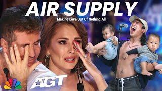 Golden Buzzer Filipino Contestant Sings Air Supply Song With Two Strange Babies Makes Judges Cried