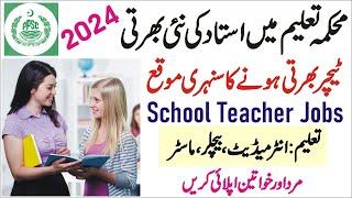 New Govt Teacher Jobs 2024 – Secondary School Teacher Jobs All Punjab 2024 – SST Teaching Jobs 2024