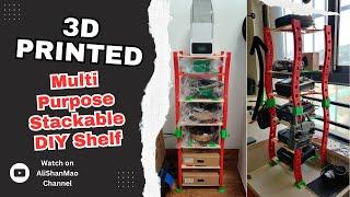 Versatile Storage 3D Printed Stackable Multi-Purpose DIY Shelf