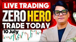 10 July zero hero live trading bank nifty trading #optionstrading #trading #livetrading