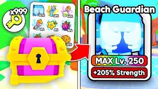 I Opened NEW Mega Chest and Got 0.1% GIGA BEACH GUARDIAN Pet in Arm Wrestling Simulator Roblox