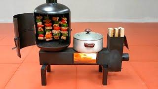 How to make a multi-function wood stove with cooking